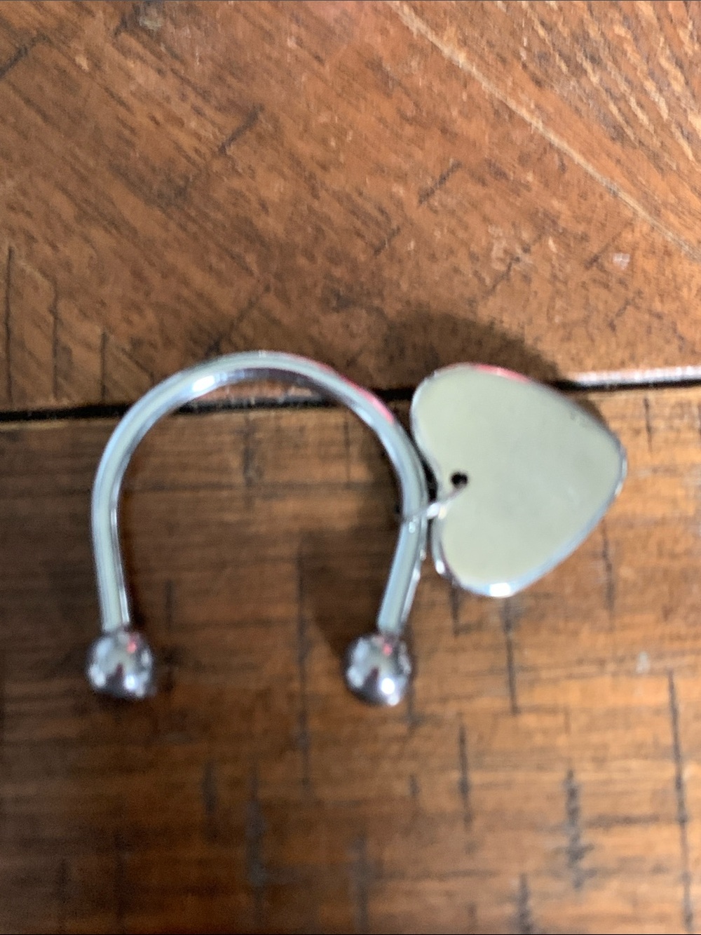 Silver Heart Charm Nose Ring - Silver Heart Septum Clicker